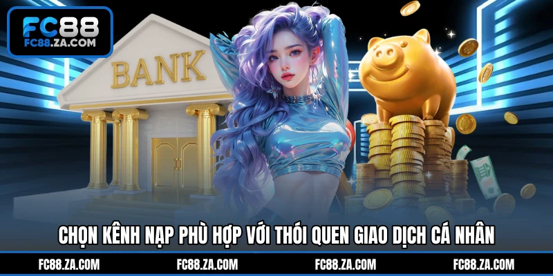 Chọn kênh nạp phù hợp với thói quen giao dịch cá nhân